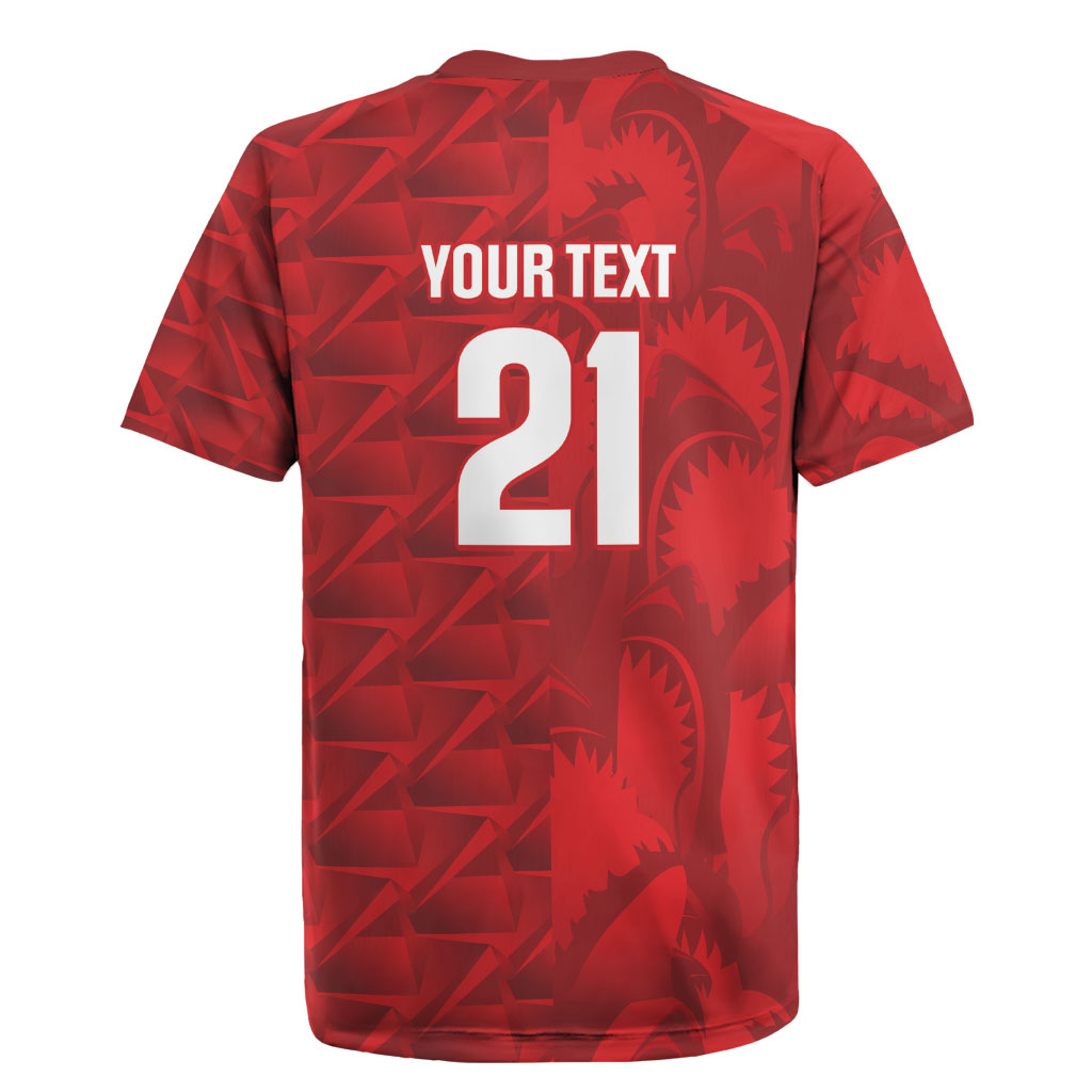 Cabo Verde Kopa di Mundu Custom Rugby Jersey Atlantic Waves Red Edition