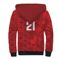 Cabo Verde Kopa di Mundu Custom Sherpa Hoodie Atlantic Waves Red Edition