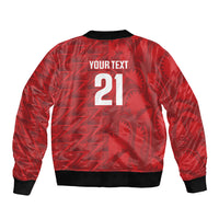 Cabo Verde Kopa di Mundu Custom Sleeve Zip Bomber Jacket Atlantic Waves Red Edition