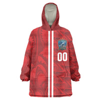 Cabo Verde Kopa di Mundu Custom Wearable Blanket Hoodie Atlantic Waves Red Edition