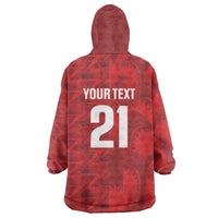 Cabo Verde Kopa di Mundu Custom Wearable Blanket Hoodie Atlantic Waves Red Edition