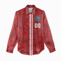 Cabo Verde Kopa di Mundu Custom Women Casual Shirt Atlantic Waves Red Edition