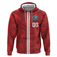 Cabo Verde Kopa di Mundu Custom Zip Hoodie Atlantic Waves Red Edition