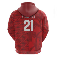 Cabo Verde Kopa di Mundu Custom Zip Hoodie Atlantic Waves Red Edition