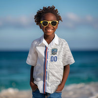 Cabo Verde Kopa di Mundu Custom Kid Hawaiian Shirt Atlantic Waves White Edition