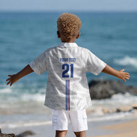 Cabo Verde Kopa di Mundu Custom Kid Hawaiian Shirt Atlantic Waves White Edition LT9