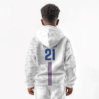 Cabo Verde Kopa di Mundu Custom Kid Hoodie Atlantic Waves White Edition