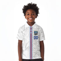 Cabo Verde Kopa di Mundu Custom Kid Polo Shirt Atlantic Waves White Edition