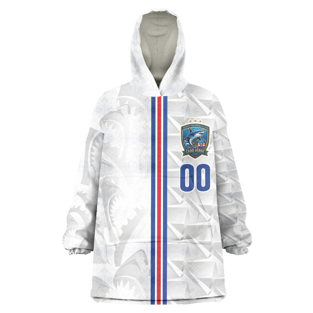 Cabo Verde Kopa di Mundu Custom Kid Wearable Blanket Hoodie Atlantic Waves White Edition