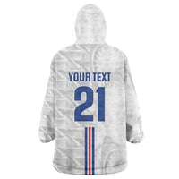 Cabo Verde Kopa di Mundu Custom Kid Wearable Blanket Hoodie Atlantic Waves White Edition