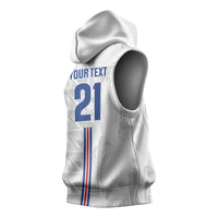 Cabo Verde Kopa di Mundu Custom Sleeveless Hoodie Atlantic Waves White Edition
