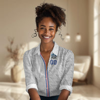 Cabo Verde Kopa di Mundu Custom Women Casual Shirt Atlantic Waves White Edition