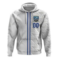 Cabo Verde Kopa di Mundu Custom Zip Hoodie Atlantic Waves White Edition