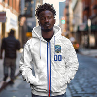 Cabo Verde Kopa di Mundu Custom Zip Hoodie Atlantic Waves White Edition