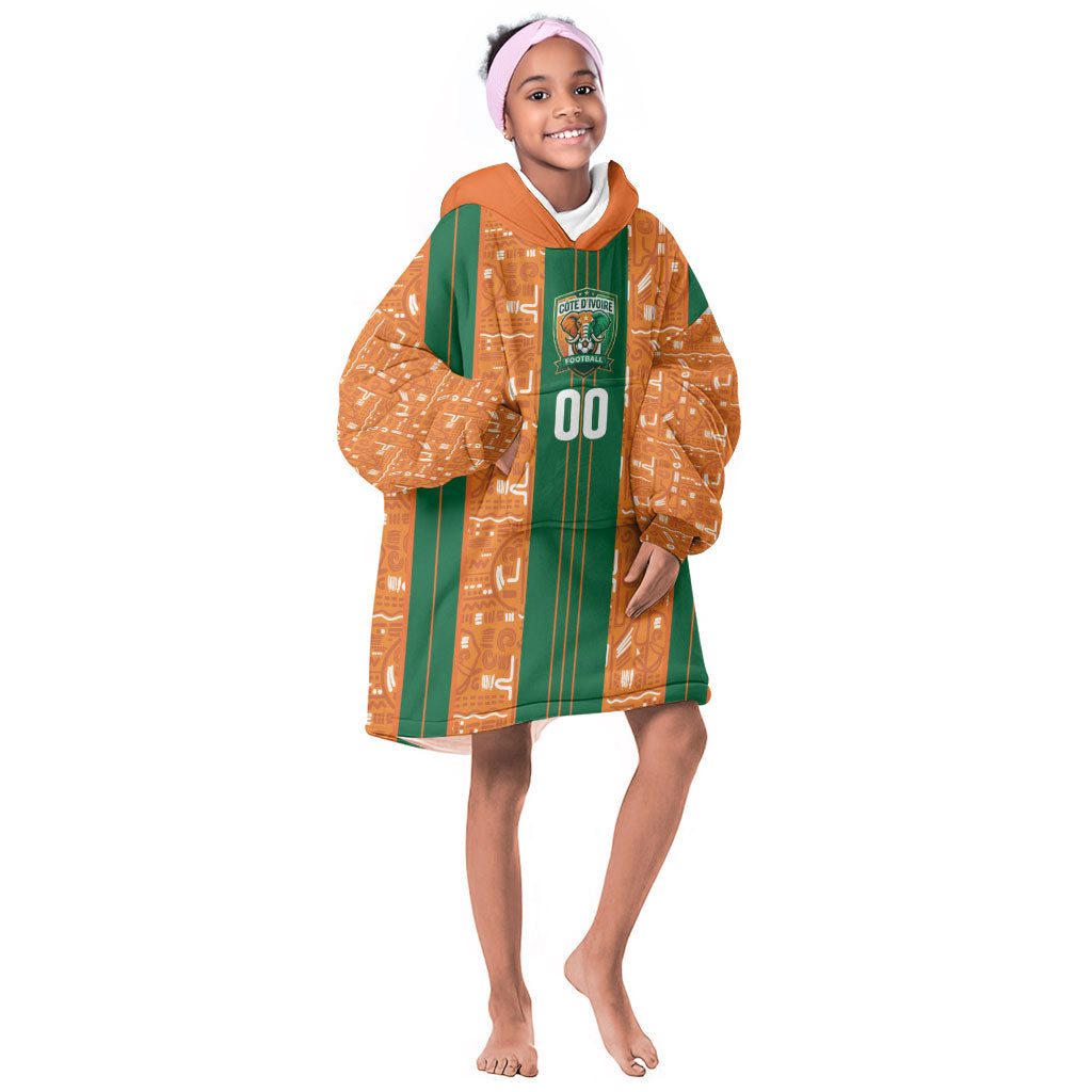 Cote d'Ivoire N'glo Wa Klo Custom Kid Wearable Blanket Hoodie Baoule Textile Edition