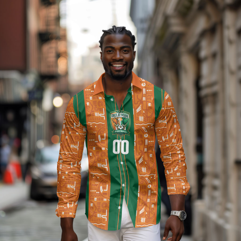 Cote d'Ivoire N'glo Wa Klo Custom Long Sleeve Button Shirt Baoule Textile Edition