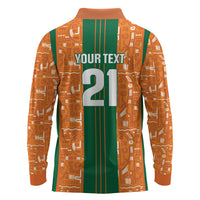 Cote d'Ivoire N'glo Wa Klo Custom Long Sleeve Polo Shirt Baoule Textile Edition