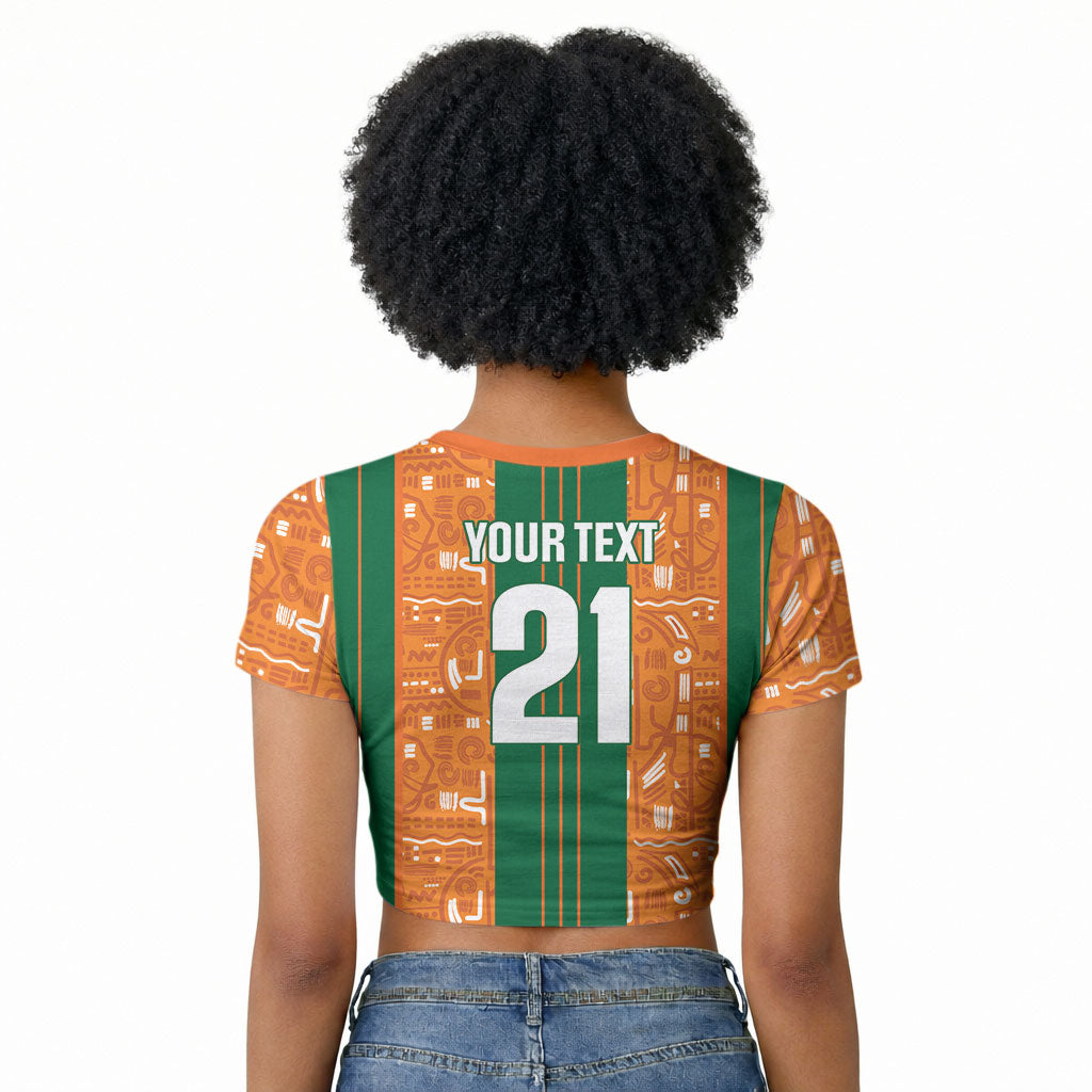 Cote d'Ivoire N'glo Wa Klo Custom Raglan Cropped T shirt Baoule Textile Edition