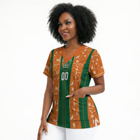 Cote d'Ivoire N'glo Wa Klo Custom Scrub Top Baoule Textile Edition
