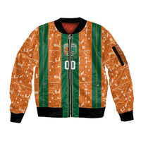 Cote d'Ivoire N'glo Wa Klo Custom Sleeve Zip Bomber Jacket Baoule Textile Edition