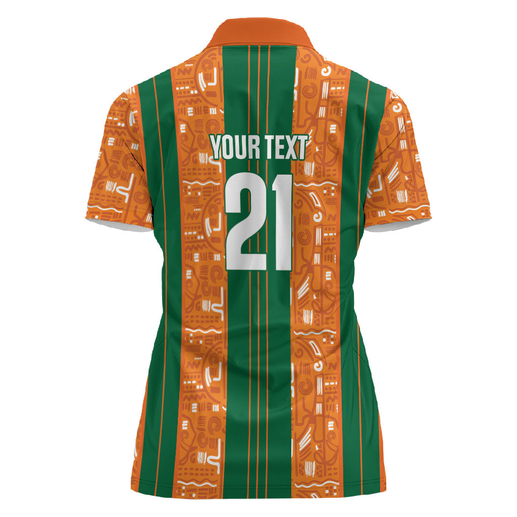 Cote d'Ivoire N'glo Wa Klo Custom Women Polo Shirt Baoule Textile Edition