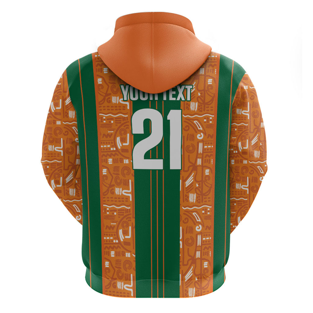Cote d'Ivoire N'glo Wa Klo Custom Zip Hoodie Baoule Textile Edition