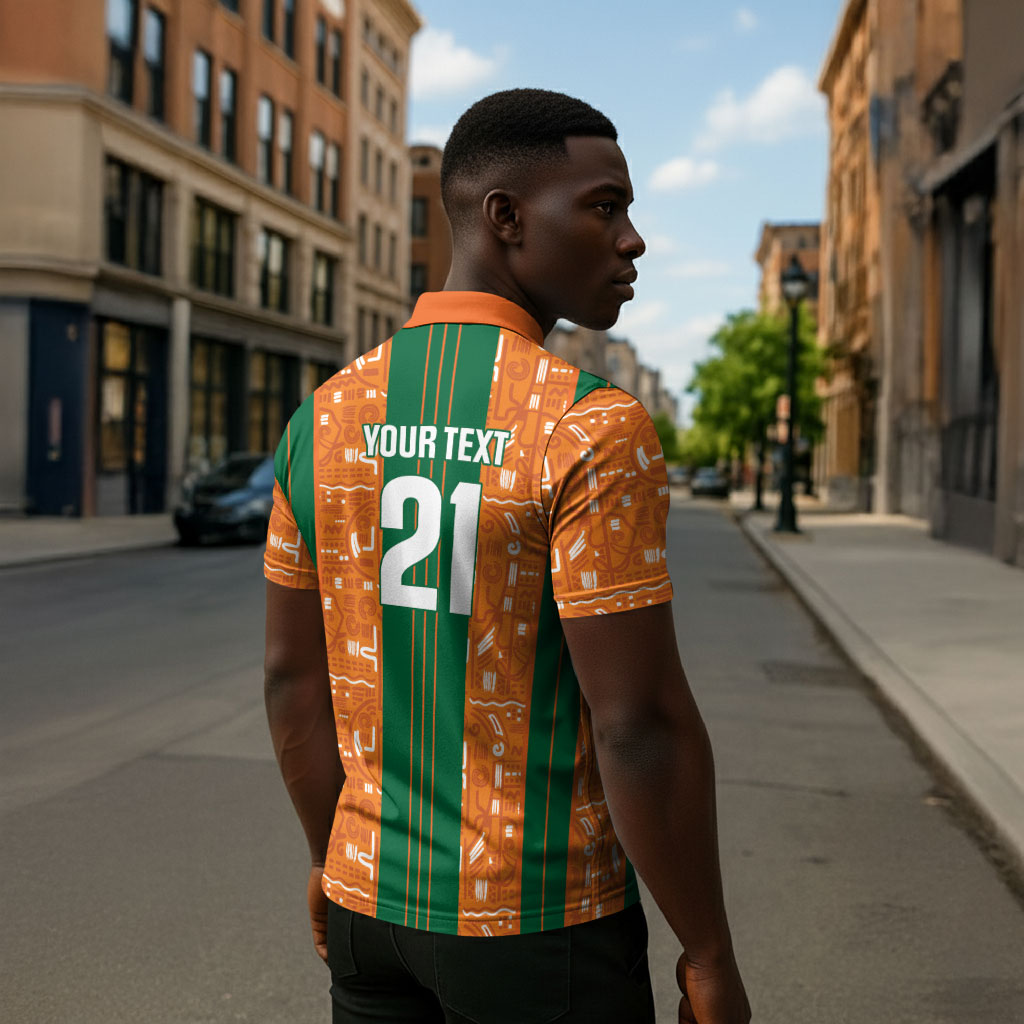 Cote d'Ivoire N'glo Wa Klo Custom Zipper Polo Shirt Baoule Textile Edition