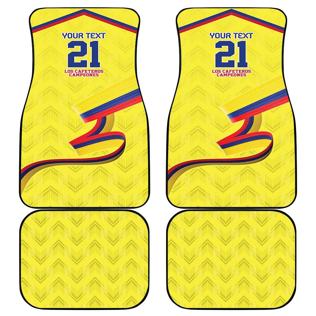 Colombia Champion Football Custom Car Mats Proud To Be Los Cafeteros LT9 - Wonder Print Shop
