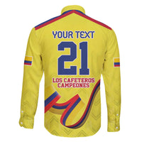 Colombia Champion Football Custom Family Matching Off The Shoulder Long Sleeve Dress and Hawaiian Shirt Proud To Be Los Cafeteros - Wonder Print Shop