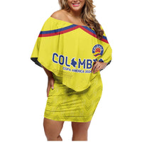 Colombia Champion Football Custom Family Matching Off Shoulder Short Dress and Hawaiian Shirt Proud To Be Los Cafeteros LT9 - Wonder Print Shop