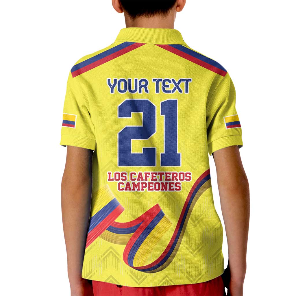 Colombia Champion Football Custom Kid Polo Shirt Proud To Be Los Cafeteros - Wonder Print Shop