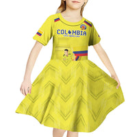 Colombia Champion Football Custom Kid Short Sleeve Dress Proud To Be Los Cafeteros - Wonder Print Shop