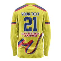 Colombia Champion Football Custom Long Sleeve Shirt Proud To Be Los Cafeteros - Wonder Print Shop