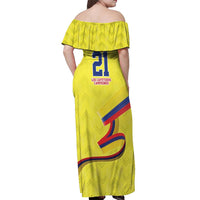 Colombia Champion Football Custom Off Shoulder Maxi Dress Proud To Be Los Cafeteros - Wonder Print Shop