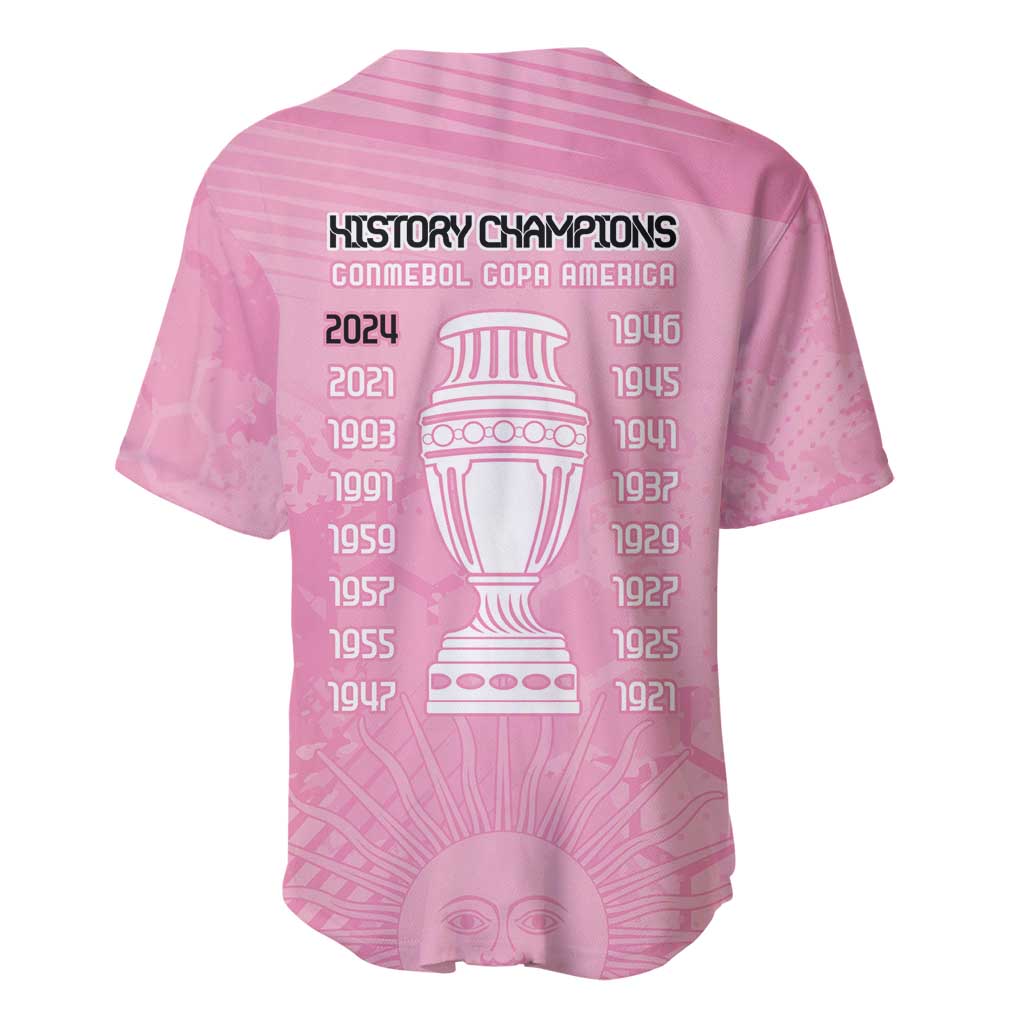 Argentina Football Baseball Jersey Campeones De la Historia - Pink Style LT9 - Wonder Print Shop