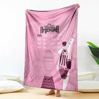 Argentina Football Custom Blanket Campeones De la Historia - Pink Style