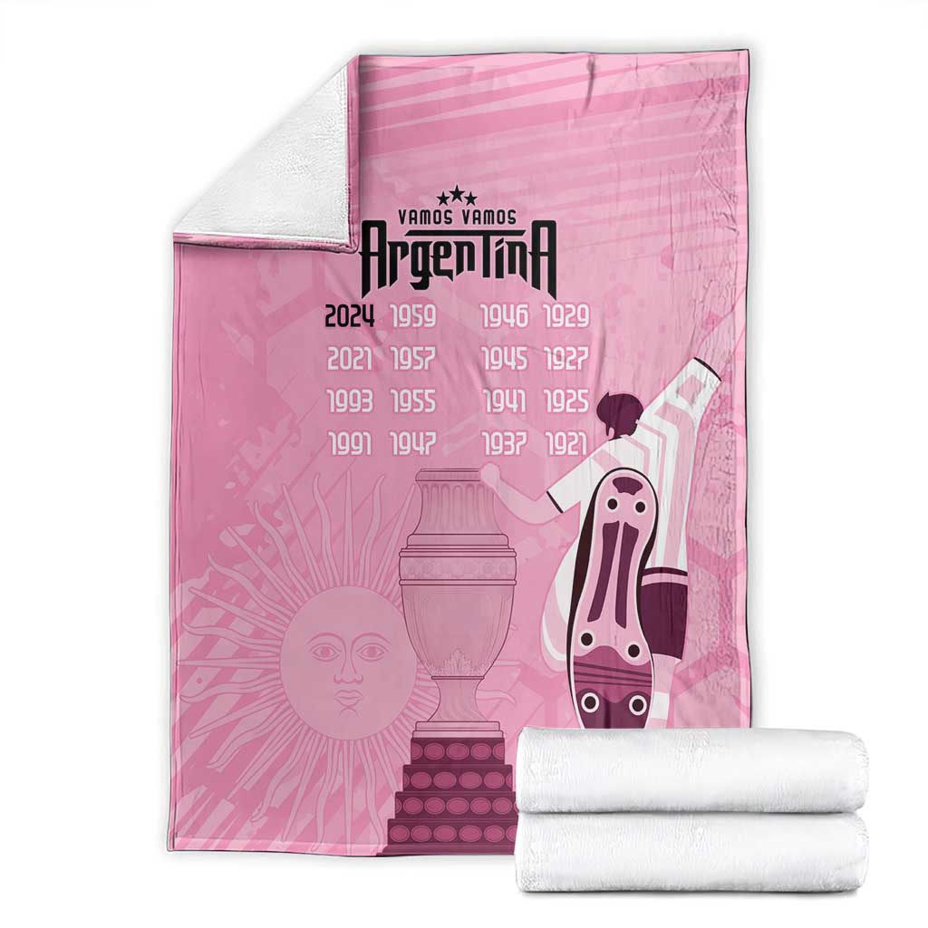 Argentina Football Custom Blanket Campeones De la Historia - Pink Style