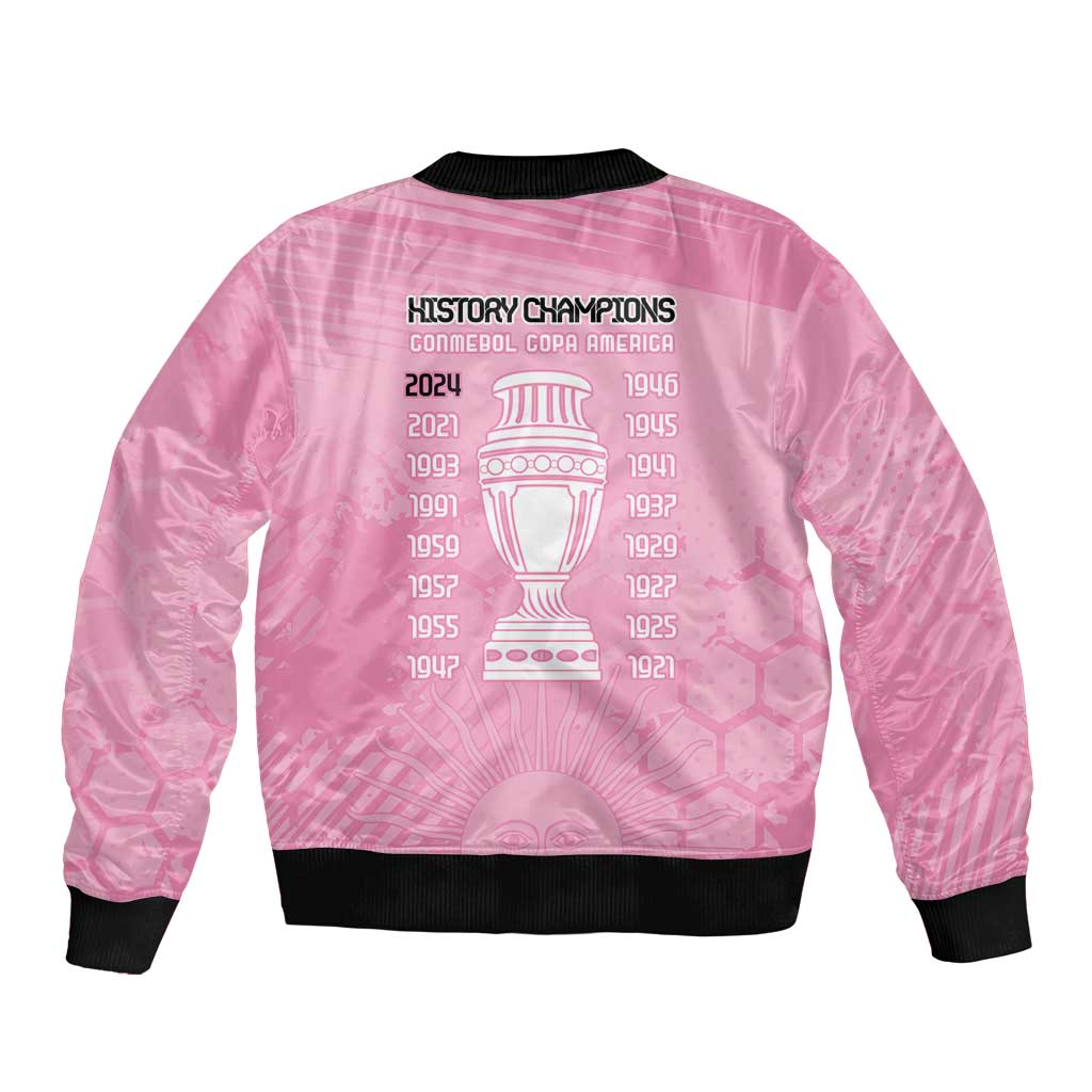 Argentina Football Bomber Jacket Campeones De la Historia - Pink Style LT9 - Wonder Print Shop
