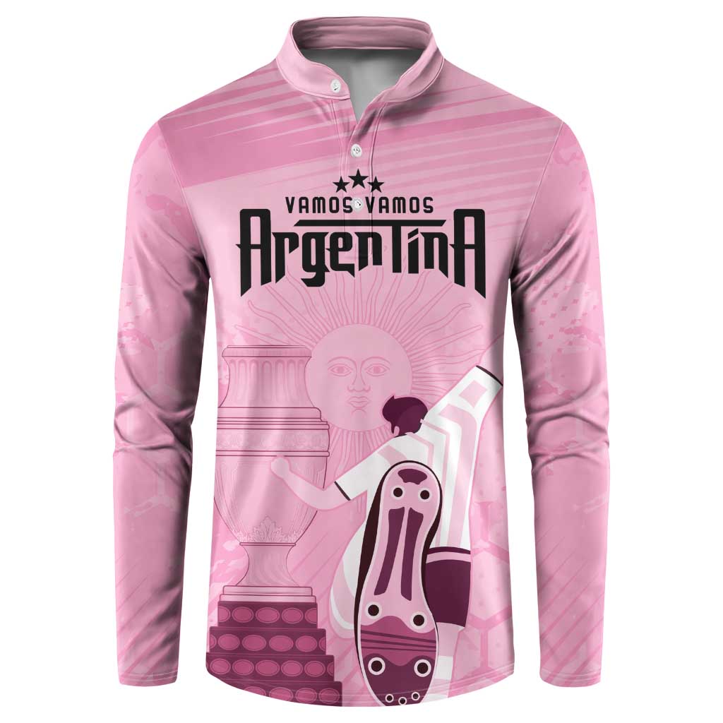 Argentina Football Button Sweatshirt Campeones De la Historia - Pink Style LT9 - Wonder Print Shop