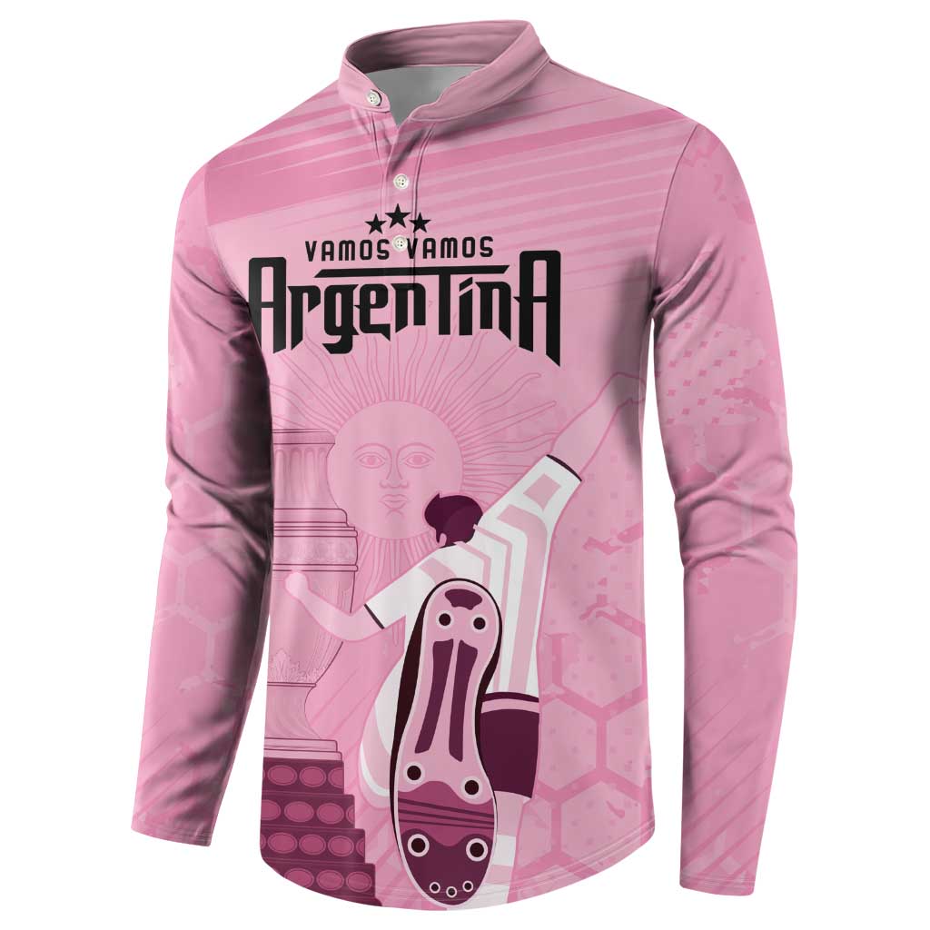 Argentina Football Button Sweatshirt Campeones De la Historia - Pink Style LT9 - Wonder Print Shop