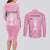Argentina Football Couples Matching Long Sleeve Bodycon Dress and Long Sleeve Button Shirt Campeones De la Historia - Pink Style LT9 - Wonder Print Shop