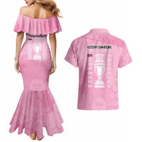 Argentina Football Couples Matching Mermaid Dress and Hawaiian Shirt Campeones De la Historia - Pink Style LT9 - Wonder Print Shop