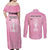 Argentina Football Couples Matching Off Shoulder Maxi Dress and Long Sleeve Button Shirt Campeones De la Historia - Pink Style LT9 - Wonder Print Shop