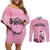 Argentina Football Couples Matching Off Shoulder Short Dress and Long Sleeve Button Shirt Campeones De la Historia - Pink Style LT9 - Wonder Print Shop