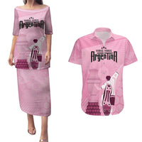 Argentina Football Couples Matching Puletasi and Hawaiian Shirt Campeones De la Historia - Pink Style LT9 - Wonder Print Shop