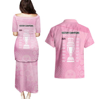 Argentina Football Couples Matching Puletasi and Hawaiian Shirt Campeones De la Historia - Pink Style LT9 - Wonder Print Shop