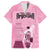 Argentina Football Family Matching Off The Shoulder Long Sleeve Dress and Hawaiian Shirt Campeones De la Historia - Pink Style - Wonder Print Shop
