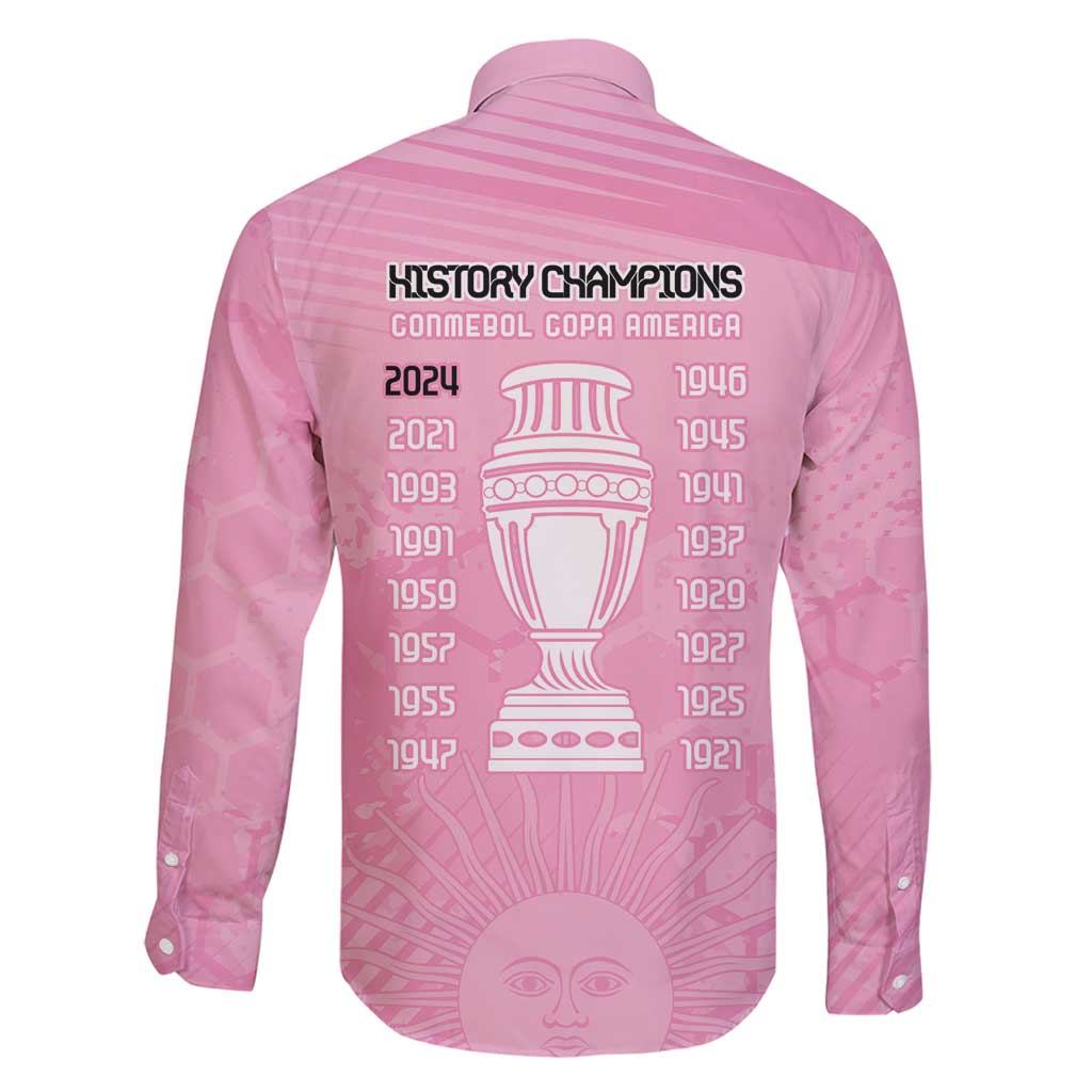 Argentina Football Family Matching Off Shoulder Maxi Dress and Hawaiian Shirt Campeones De la Historia - Pink Style LT9 - Wonder Print Shop