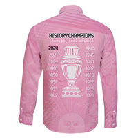 Argentina Football Family Matching Off Shoulder Maxi Dress and Hawaiian Shirt Campeones De la Historia - Pink Style LT9 - Wonder Print Shop