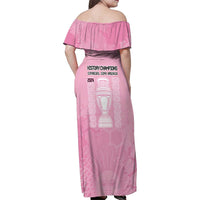 Argentina Football Family Matching Off Shoulder Maxi Dress and Hawaiian Shirt Campeones De la Historia - Pink Style LT9 - Wonder Print Shop